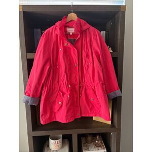 Charter Club Raspberry Pink Water Resistant Anorak Jacket Women’s Size XL